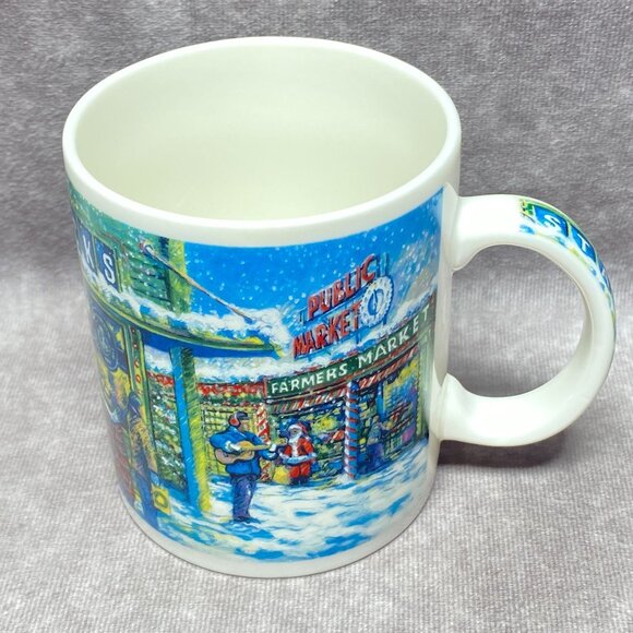 Starbucks Christmas Pikes Public Market Mug 14 Oz Ceramic Cup - Picture 2 of 8